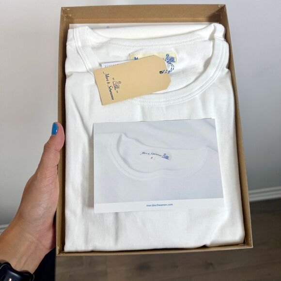 Merz B Schwanen Men’s Size XXL 215 Loopwheeled T-Shirt Classic White T-Shirt NWT - Picture 14 of 16